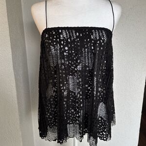 ASOS Black Lace Camo Top Size 6